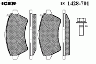 Комплект тормозных колодок ICER 181428-701