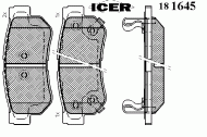 Комплект тормозных колодок ICER 181645