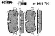 Комплект тормозных колодок ICER 181661-700
