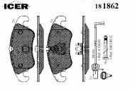 Комплект тормозных колодок ICER 181862