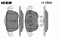 Комплект тормозных колодок ICER 181866