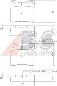 Комплект тормозных колодок A.B.S. 36683 OE