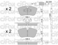 Комплект тормозных колодок CIFAM 822-640-0K