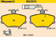 Комплект тормозных колодок BARUM BA2033