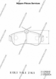 Комплект тормозных колодок NPS N360N51