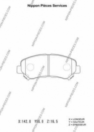 Комплект тормозных колодок NPS N360N92