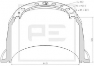 Тормозный барабан PE Automotive 126.092-00A