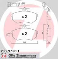 Комплект тормозных колодок ZIMMERMANN 20669.190.1