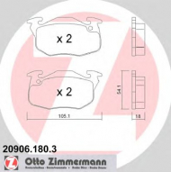 Комплект тормозных колодок ZIMMERMANN 20906.180.3
