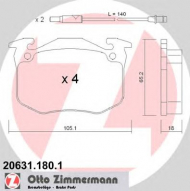 Комплект тормозных колодок ZIMMERMANN 20631.180.1