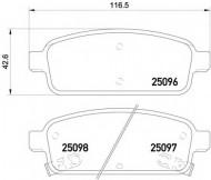 Комплект тормозных колодок HELLA 8DB 355 015-211