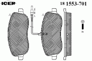 Комплект тормозных колодок ICER 181553-701