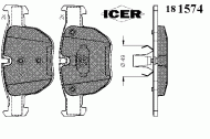 Комплект тормозных колодок ICER 181574