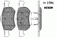 Комплект тормозных колодок ICER 181586