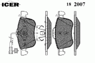 Комплект тормозных колодок ICER 182007