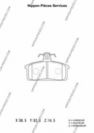 Комплект тормозных колодок NPS S360I08