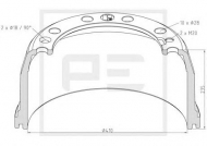 Тормозный барабан PE Automotive 146.136-00A