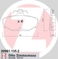 Комплект тормозных колодок ZIMMERMANN 20981.135.2