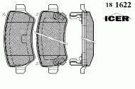 Комплект тормозных колодок ICER 181622