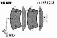 Комплект тормозных колодок ICER 181854-203