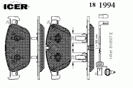 Комплект тормозных колодок ICER 181994