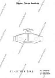 Комплект тормозных колодок NPS D361O02