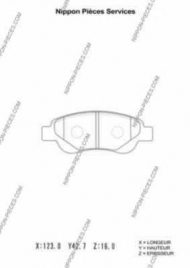 Комплект тормозных колодок NPS T360A26