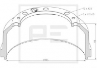 Тормозный барабан PE Automotive 016.466-00A