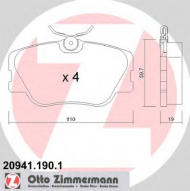 Комплект тормозных колодок ZIMMERMANN 20941.190.1
