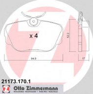 Комплект тормозных колодок ZIMMERMANN 21173.170.1