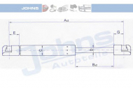 Газовая пружина JOHNS 32 04 95-97