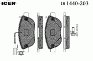 Комплект тормозных колодок ICER 181440-203