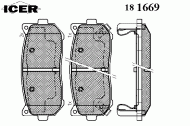 Комплект тормозных колодок ICER 181669