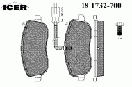 Комплект тормозных колодок ICER 181732-700