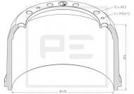 Тормозный барабан PE Automotive 016.443-00A