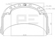 Тормозный барабан PE Automotive 106.086-00A