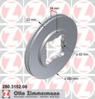 Тормозной диск ZIMMERMANN 280.3152.00