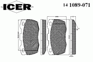 Комплект тормозных колодок ICER 141089-071