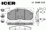 Комплект тормозных колодок ICER 151040-113