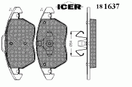 Комплект тормозных колодок ICER 181637