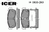 Комплект тормозных колодок ICER 181833-203