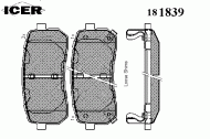 Комплект тормозных колодок ICER 181839