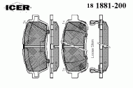 Комплект тормозных колодок ICER 181881-200