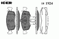 Комплект тормозных колодок ICER 181924
