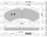 Комплект тормозных колодок CIFAM 822-212-4K