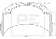 Тормозный барабан PE Automotive 146.171-00A