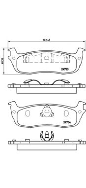 Комплект тормозных колодок BREMBO P 24 083