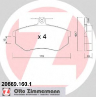 Комплект тормозных колодок ZIMMERMANN 20669.160.1