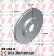Тормозной диск ZIMMERMANN 370.3068.00