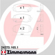 Комплект тормозных колодок ZIMMERMANN 24275.165.1